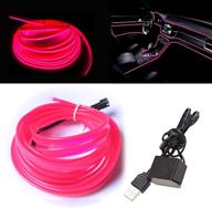 🚗 stylish auto car interior decoration: mingzee store pink el wire with 6mm sewing edge - 9ft/3m neno light usb with fuse protection logo