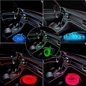 img 2 attached to 🚗 Stylish Auto Car Interior Decoration: MINGZEE STORE Pink El Wire with 6mm Sewing Edge - 9FT/3M Neno Light USB with Fuse Protection