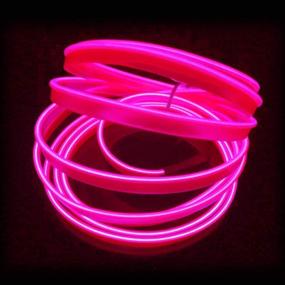 img 3 attached to 🚗 Stylish Auto Car Interior Decoration: MINGZEE STORE Pink El Wire with 6mm Sewing Edge - 9FT/3M Neno Light USB with Fuse Protection