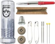 outdoor gear repair sewing kit by gear 🧵 aid: includes needles, safety pins, buttons, and seam ripper logo
