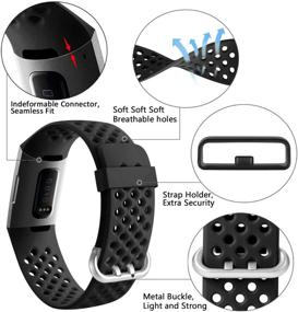 img 1 attached to 🌊 Водонепроницаемые браслеты Wepro с дышащими отверстиями для Fitbit Charge 4 / Charge 3 / Charge 3 SE - идеальная посадка для мужчин и женщин, доступны в малом и большом размерах.