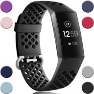 🌊 водонепроницаемые браслеты wepro с дышащими отверстиями для fitbit charge 4 / charge 3 / charge 3 se - идеальная посадка для мужчин и женщин, доступны в малом и большом размерах. логотип