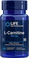 💊 l-carnitine 500mg supplement by life extension - promotes energy production & metabolism boost for healthy aging & cognitive function - non-gmo, gluten-free - 30 vegetarian capsules logo