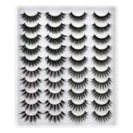 👁️ lanflower natural look dramatic 3d faux mink eyelashes - pack of 20 pairs with 4 styles logo
