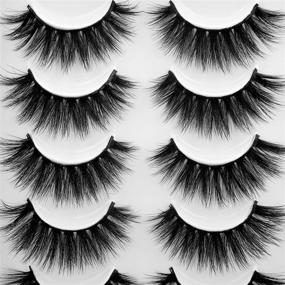 img 3 attached to 👁️ Lanflower Natural Look Dramatic 3D Faux Mink Eyelashes - Pack of 20 Pairs with 4 Styles