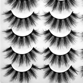 img 1 attached to 👁️ Lanflower Natural Look Dramatic 3D Faux Mink Eyelashes - Pack of 20 Pairs with 4 Styles