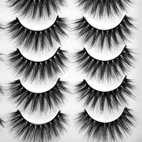 img 2 attached to 👁️ Lanflower Natural Look Dramatic 3D Faux Mink Eyelashes - Pack of 20 Pairs with 4 Styles