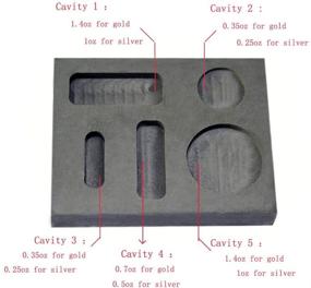 img 1 attached to 🔥 Versatile Combo Graphite Ingot Mold Crucible - Ideal for Gold, Silver, and Nonferrous Metal Casting, Refining, and Jewelry Making (1/4 oz, 1/2 oz, 1 oz Ounce)