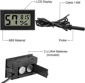 img 3 attached to 🌡️ Wale&Morn Mini Hygrometer Thermometer Meter: Digital LCD Monitor for Reptile Incubator Brooders, Garden, Greenhouse, Cellar, Fridge, Mason Jar