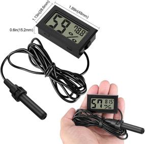 img 2 attached to 🌡️ Wale&Morn Mini Hygrometer Thermometer Meter: Digital LCD Monitor for Reptile Incubator Brooders, Garden, Greenhouse, Cellar, Fridge, Mason Jar