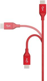 img 3 attached to 🔌 Кабель быстрой зарядки Amazon Basics Double Braided Nylon USB-C на USB-C 2.0, 3A - 1 фут, красный: Качественное и эффективное решение для зарядки