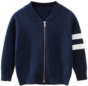 img 4 attached to Kids Full Zip Knitting Cardigan - Simplee Boys' Clothing