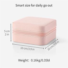 img 3 attached to Vlando Small Travel Jewelry Box Organizer - Compact Display Case for Girls & 💍 Women - Perfect Gift for Rings, Earrings, and Necklaces - Convenient Mirror & Pink Storage Design