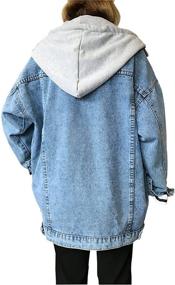 img 3 attached to 👚 Gihuo Women's Oversized Hooded Denim Jacket - Loose Fit Boyfriend Jean Jacket