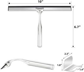 img 3 attached to Stainless Steel Shower Squeegee for Bathroom, Window, 🚿 Car Glass, Door - Glass Shower Cleaner Squeegee with Hook