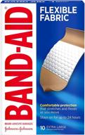 🩹 band-aid brand extra large size flexible fabric adhesive bandages for wound care & first aid, 10 ct logo