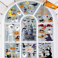 halloween window clings 240 pcs, glass decals for halloween party decorations - halloween window stickers (9 sheets) logo