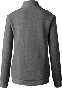 img 2 attached to MEROKEETY Women's Quilted Patchwork Pullover Sweatshirt - Long Sleeve V Neck Button Tops: Stay Cozy and Chic