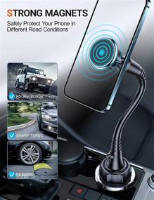 img 3 attached to 📱 Enhanced 15in TORRAS Magnetic Car Cup Holder Phone Mount - Strong Magnet Power Cell Phone Car Mount Stand for Cupholder. Compatible with iPhone 11 Pro/11/XS Max/XS/8/7 &amp; Samsung Galaxy Note and other devices.