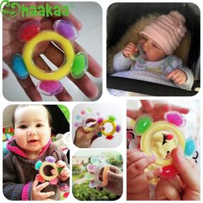 img 3 attached to 🦷 Haakaa Silicone Baby Teethers: BPA-Free, Freezer Safe, Soothing Sore Gums - Colorful Palm and Ferris Wheel Shape (2 pcs) for Babies 3M+!