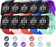 veezoom band, совместимая с garmin forerunner 35: стильный силиконовый запасной ремешок для умных часов forerunner 35 - множество ярких цветов с элегантной металлической пряжкой логотип