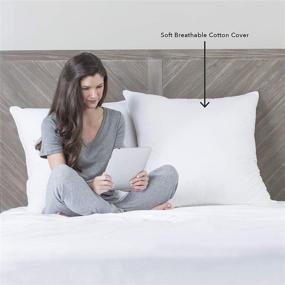 img 2 attached to BioPedic Luxurious Euro Square Pillows: 28-by-28 Inch, 2-Pack - Find Your Perfect Comfort!