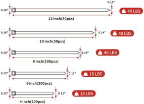 img 2 attached to 🔗 600pcs Black Self-Locking Nylon Cable Zip Ties - Assorted Sizes 4/6/8/10/12 Inch - Cable Mount Included