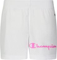 🏀 champion girls heritage mesh running basketball short with foldover waistband - 2.75 inch inseam logo