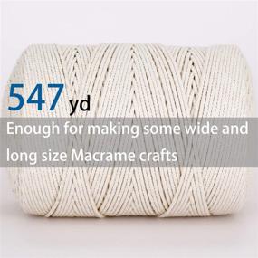 img 2 attached to 🧶 AIFUN Macrame Cord 3mm X 547yd: Natural Cotton Rope for Wall Hangings, Plant Hangers, Crafts, Knitting, Gift Wrapping