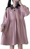 👗 stylish packitcute teen girls dress: long sleeve lolita casual a-line dresses in plus size logo