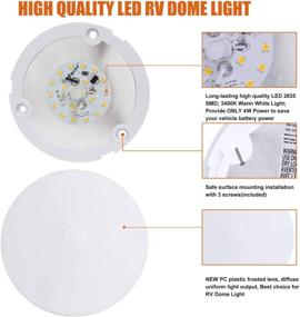 img 1 attached to 🚐 Facon 4-1/2'' LED светильник для RV: супертонкий и яркий подсветка для верхних шкафов, 2 штуки на поверхности для установки в потолок для RV, трейлеров и домов на колесах - 12V DC внутреннее освещение с кнопкой включения, 3400K теплый белый свечение.