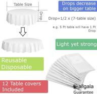🍽️ allgala 12-pack premium plastic table cover: round 84" white disposable tablecloth - high-quality, medium weight - tc58501 logo