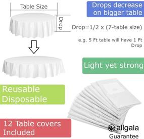 img 1 attached to 🍽️ Allgala 12-Pack Premium Plastic Table Cover: Round 84" White Disposable Tablecloth - High-Quality, Medium Weight - TC58501
