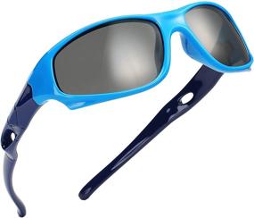 img 2 attached to 🕶️ Premium AZORB Sports Polarized Kids Sunglasses - Flexible TPEE Rubber Frame for Children Age 3-10