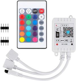 img 4 attached to BZONE WiFi RGB LED Controller with 2 Ports, 24-Key Remote Control, DC5-28V, Wireless Smart Controller for 2835 5050 RGB Light Strips, Android/iOS-Compatible, Works with Alexa, Google Home, IFTTT