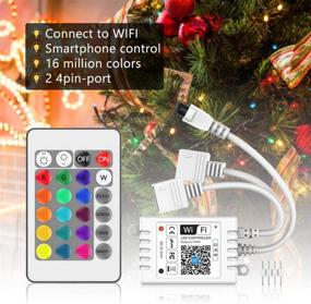 img 3 attached to BZONE WiFi RGB LED Controller with 2 Ports, 24-Key Remote Control, DC5-28V, Wireless Smart Controller for 2835 5050 RGB Light Strips, Android/iOS-Compatible, Works with Alexa, Google Home, IFTTT