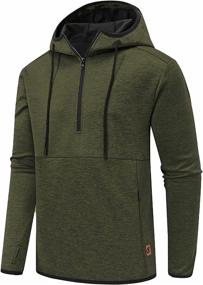 img 3 attached to 🧥 Tyhengta Men's Sports Hoodies: Ultimate Workout 1/4 Zip Athletic Hooded Sweatshirt