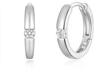 👂 aruset 14k gold plated cz huggie earrings, 925 sterling silver cubic zirconia hoop earrings for women and girls - cartilage earrings, cute hoops cuff, huggie studs logo