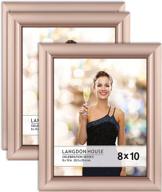 🖼️ stylish langdon house 8x10 rose gold picture frames: 3 pack photo frames, contemporary glam design, wall mount or table top, celebration collection логотип