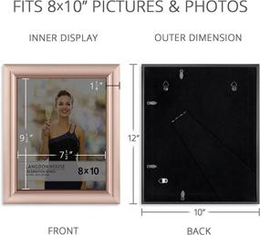 img 2 attached to 🖼️ Stylish Langdon House 8x10 Rose Gold Picture Frames: 3 Pack Photo Frames, Contemporary Glam Design, Wall Mount or Table Top, Celebration Collection