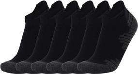 img 4 attached to ZULYSTO ZULY2021073802 ZULYSTO Black Socks For Men Ankle Athletic Running Cushion Low Cut Sock 6 Pairs