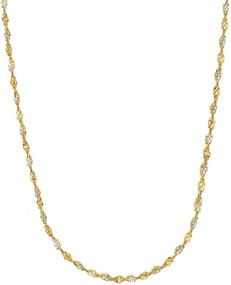 img 4 attached to 🌟 Ritastephens 14k Gold Two Tone Singapore Chain Necklace: Stunning Yellow & White (1.35mm, 2mm)