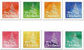 img 3 attached to 🎅 Mercei Merry Christmas Stickers: 8 X-Mas Stamp Styles Roll for Decorations & Seals - Self-Adhesive Label Collection
