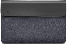 img 3 attached to 🖥️ Lenovo Yoga Laptop Sleeve 14-Inch: Leather & Wool Felt, Magnetic Closure, Accessory Pocket - Black - GX40X02932