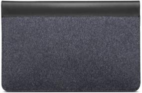 img 2 attached to 🖥️ Lenovo Yoga Laptop Sleeve 14-Inch: Leather & Wool Felt, Magnetic Closure, Accessory Pocket - Black - GX40X02932