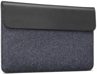 🖥️ lenovo yoga laptop sleeve 14-inch: leather & wool felt, magnetic closure, accessory pocket - black - gx40x02932 logo