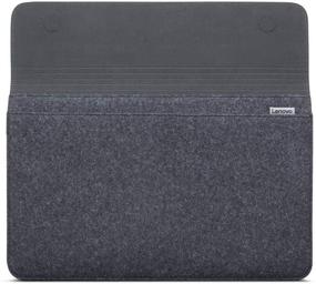 img 1 attached to 🖥️ Lenovo Yoga Laptop Sleeve 14-Inch: Leather & Wool Felt, Magnetic Closure, Accessory Pocket - Black - GX40X02932