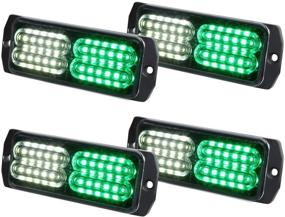 img 4 attached to ASPL 4Pcs Sync Feature 24-LED Surface Mount Flashing Strobe Lights For Truck Car Vehicle LED Mini Grille Light Head Emergency Beacon Hazard Warning Lights (Green/White)