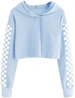 👚 imily bela kids crop tops: cute plaid hoodies for girls - comfy fashion sweatshirts with long sleeves logo