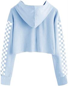 img 2 attached to 👚 Imily Bela Kids Crop Tops: Cute Plaid Hoodies for Girls - Comfy Fashion Sweatshirts with Long Sleeves